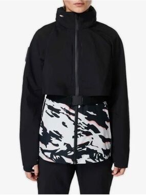 Sweaty Betty Pro Light Ski Jacket Size 10 Waterproof Black Pink Camo New NWT